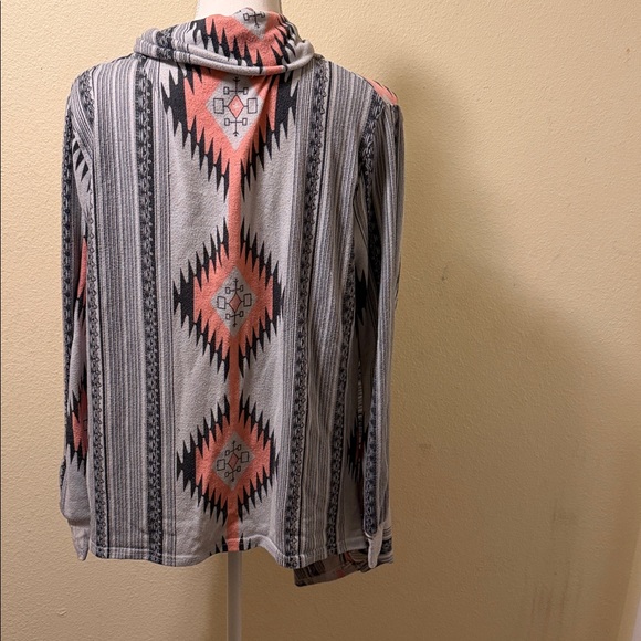 Aztec Patterned Open Front Cardigan - Picture 3 of 3